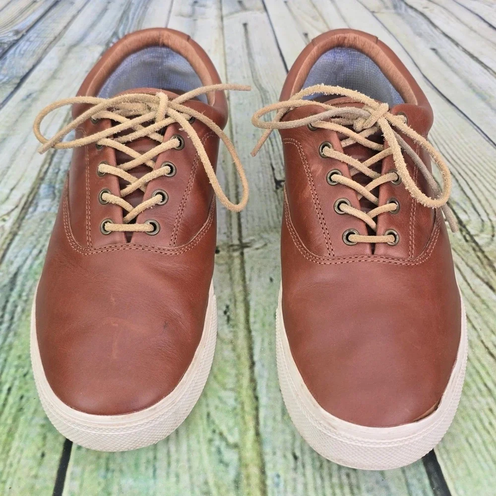 Sperry Striper II CVO Sneakers Mens 10 Brown Leather Low Top Boat Shoes STS22980
